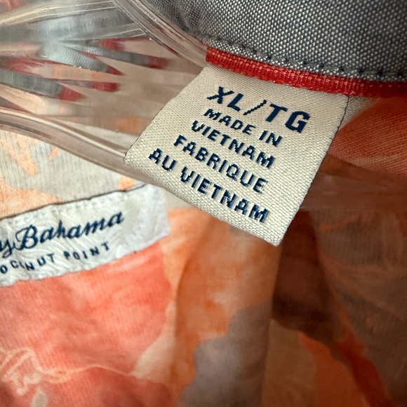 Tommy Bahama Men's XL Coconut Point Floral Shirt - Orange & Blue Resortwear RARE - Picture 4 of 6